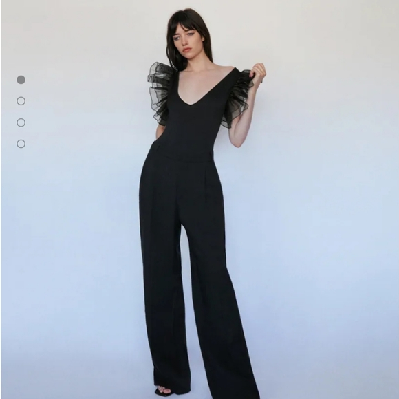 NWOT Zara Ruffled organza bodysuit - Picture 2 of 7